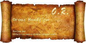 Orosz Roxána névjegykártya